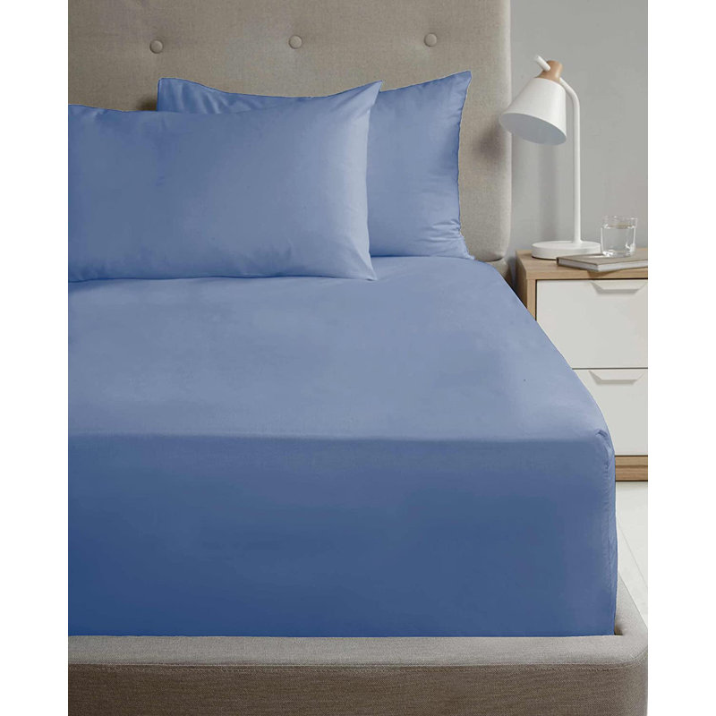 Jaylyne Percale Flat Sheet, Single (3'), Blue