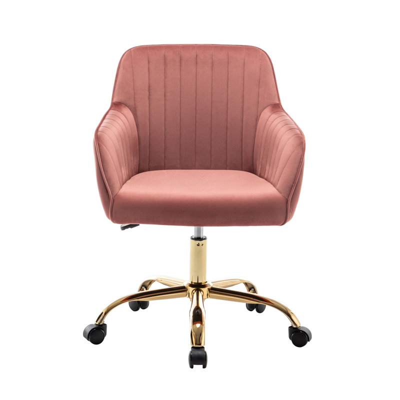 Kierulf Velvet Office Chair, Rose