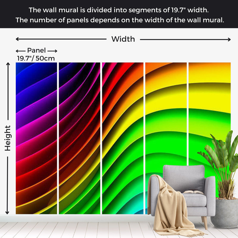 Aral Geometric Wall Mural, 96" L x 137" W