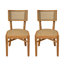 Chaise en bois d'acacia avec osier brun clair Netro