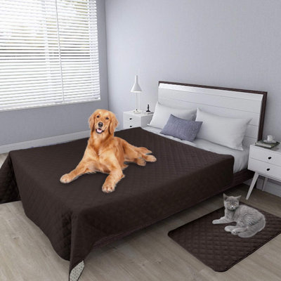 100% Waterproof Dog Bed Cover Furniture Protector Sofa Cover Non-Slip Washable Reusable Incontinence Bed Underpads For Pets Kids Children Dog Cat(68X82 In,Dark Grey)
