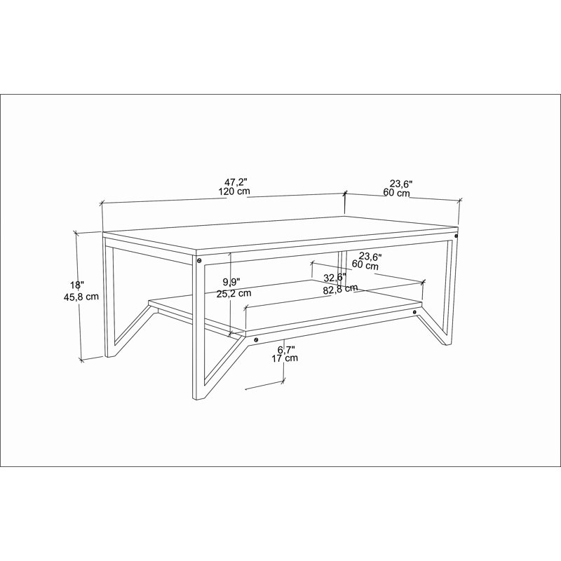 Sigel 120cm W Rectangular Coffee Table, White