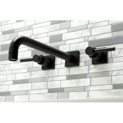 Kingston Brass Concord Two-Handle 3-Hole Wall Mount Roman Tub Faucet
