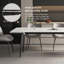 160 to 240cm Expanding Dining Table, Gloss White with Marble Look for Open Plan Kitchen Diner（Without chairs） Fast Dispatch From UK Warehouse – Dispatched Within 2 Days