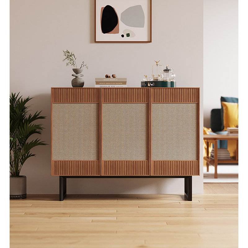 Armoire à portes en rotin au design moderne, Cerisier