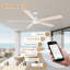 Ventilateur de plafond moderne à 5 pales avec lumières, télécommande et contrôle Alexa, moteur à courant continu silencieux, à intensité variable, intérieur extérieur-1393436459-1393436463