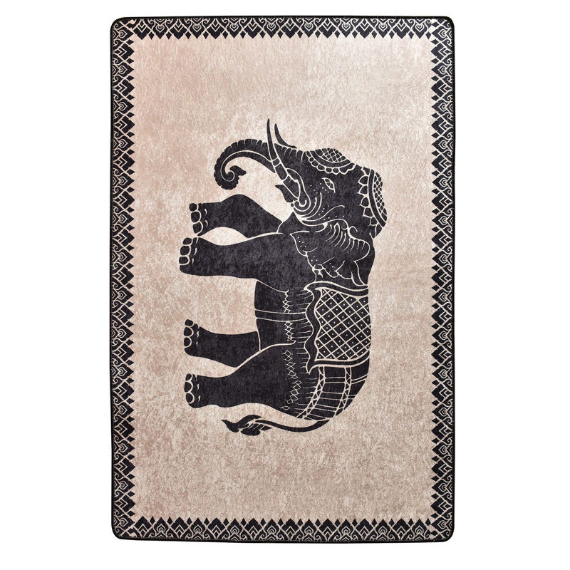 Premium Area Rug (5.2 x 7.5 ft), 100% Polyester, 0.2 in Pile Height | Antibacterial, Non-Slip Underside, Machine Washable | Elegant Design for Living Room & Bedroom Decor, Soft and Durable