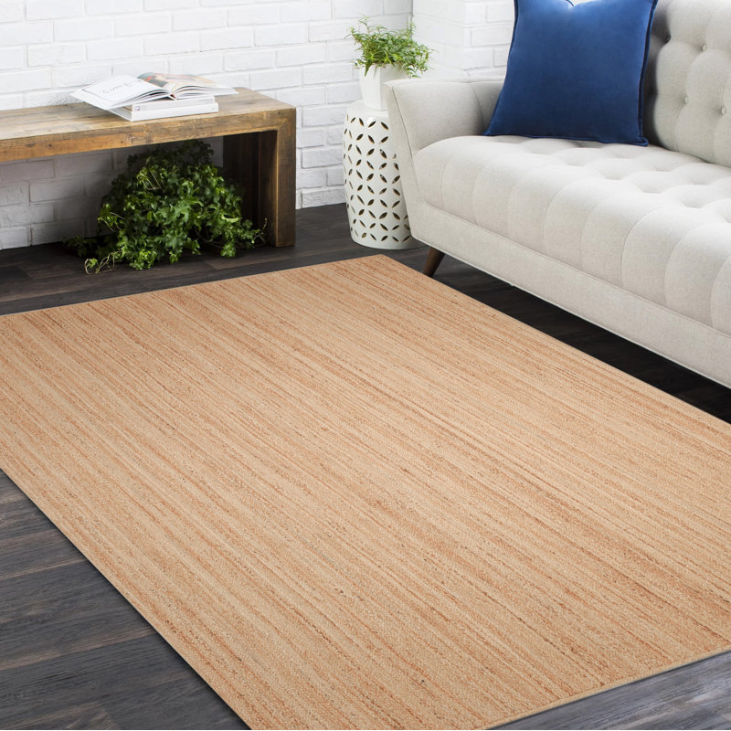 Flatweave Tencel Geometric Area Rug, Rectangle 8' x 10', Brown