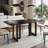 Modern 6 Seater Dining Table with Gold Accents, Black & Gold