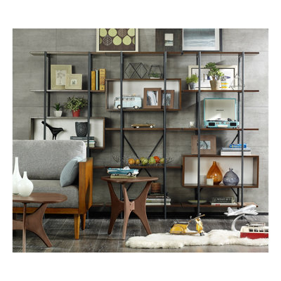 Triangle Wood Coffee Table with Pecan Finish, Brown MDF and Plywood Accent Table for Living Room