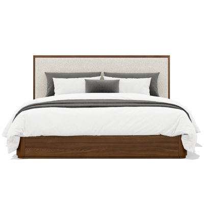 Sadeigh Solid Wood Boucle Upholstered Bed Frame