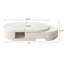 Table basse moderne ovale avec plateau en marbre blanc et 3 tiroirs