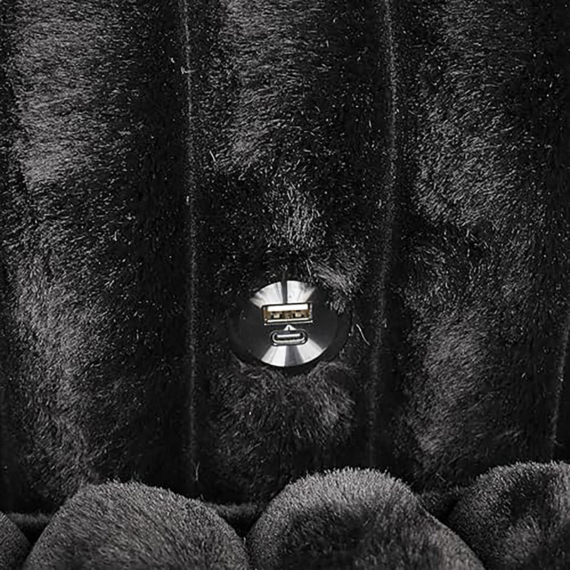 Méridienne surdimensionnée en chenille Hedden, Noir