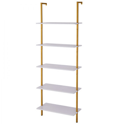 Industrial Square Pipe Shelf 5 Tier 11.8in Wall-Mount for Bedroom