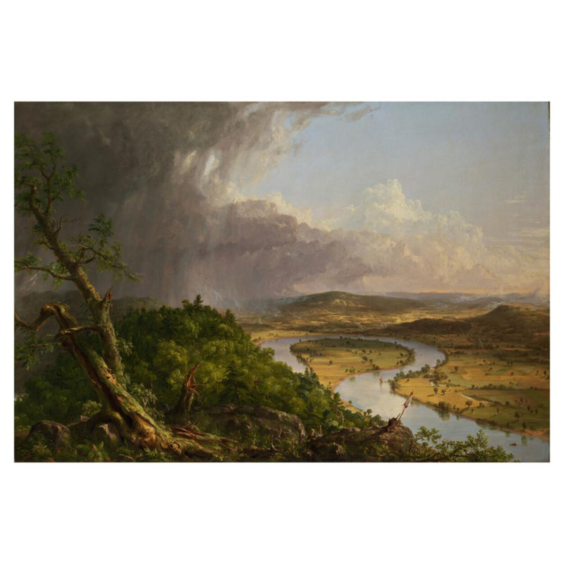 Vue depuis le mont Holyoke, Northampton, Massachusetts, après un orage - The Oxbow par Thomas Cole - Impression Giclée