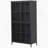 Premium Black Metal Storage Cabinet With Tempered Glass Doors, Adjustable Shelves