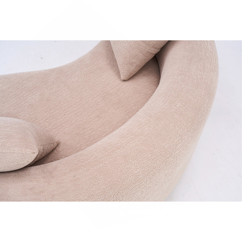Canapé modulaire courbé en S: double profondeur, Beige