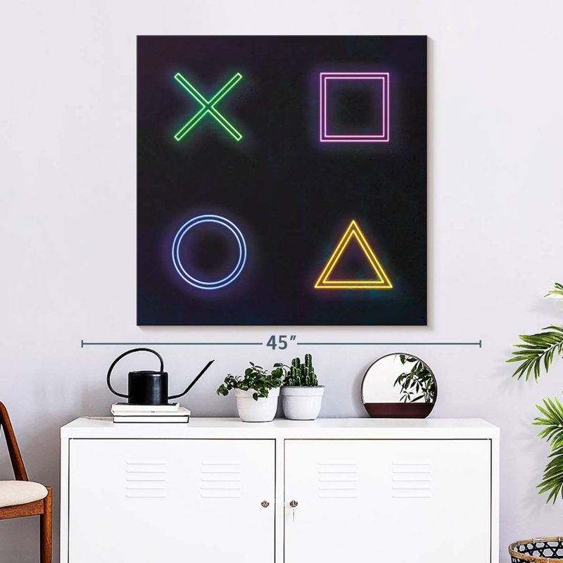 Keiraleigh Neon PlayStation Icons, 33" H x 33" W