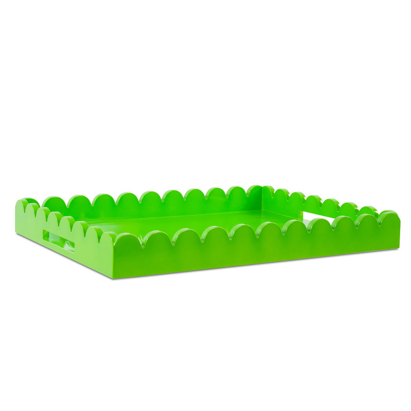 Plateau rectangulaire en bois festonné Hindley, Vert