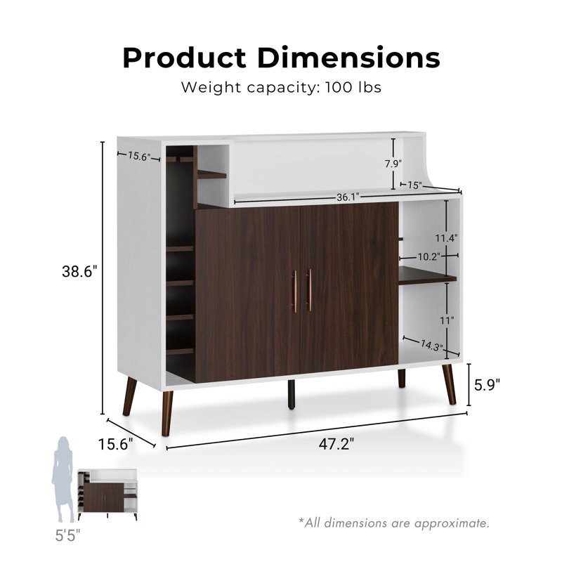 Barakat 47.24'' Bar Cabinet, White