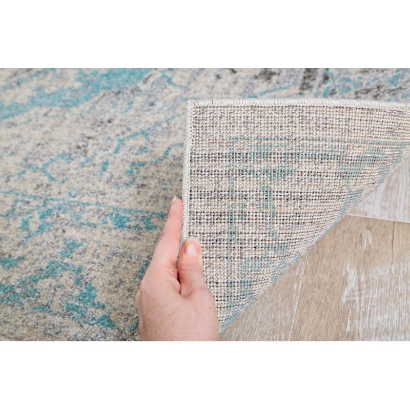 Tapis décoratif bleu oriental leroy, Rectangle 8 pi x 10 pi