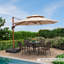 Parasol en porte-à-faux rond 120 po Fratello, beige-1567127497