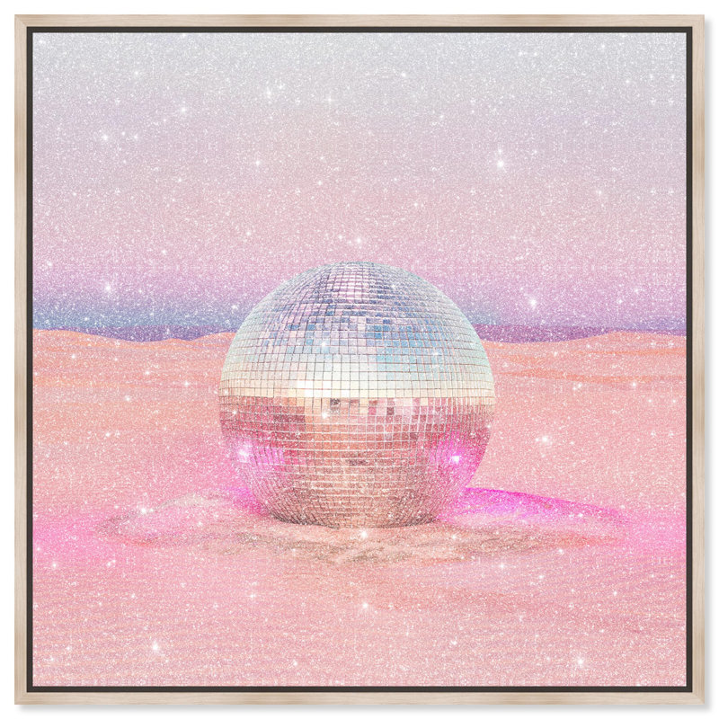Oliver Gal Desert Disco Glam Landscape - Diamond Dust Framed Canvas Art, 30" H x 30" W, Cream