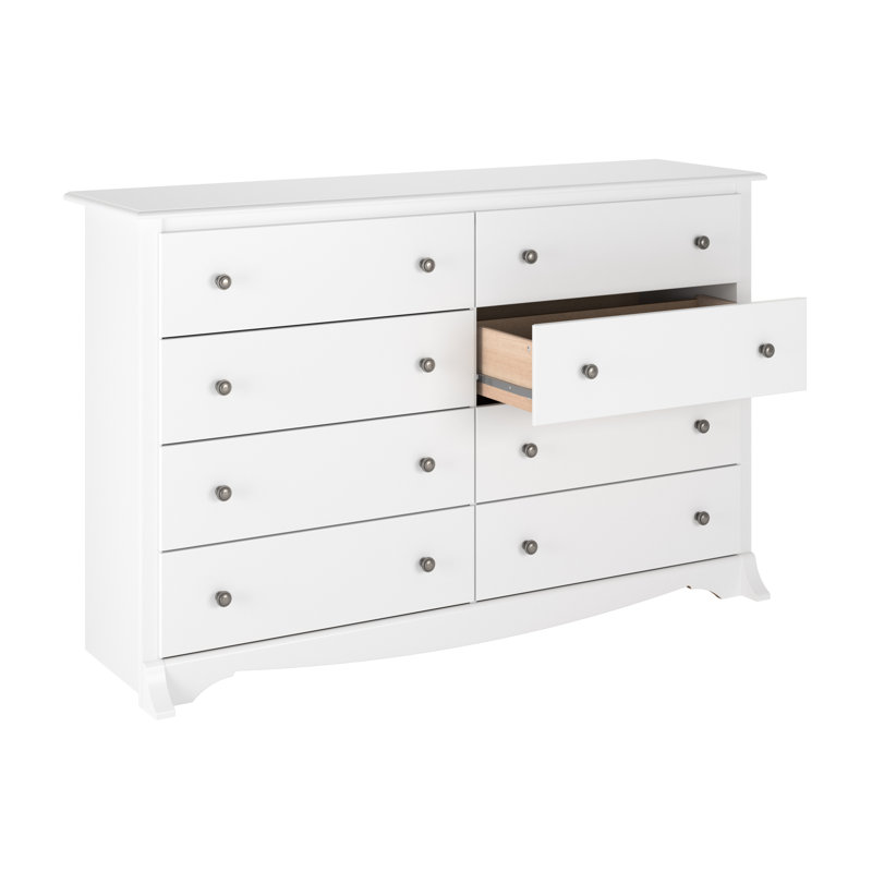 Commode 8 tiroirs Wahhaj, l 59 po, Blanc