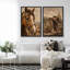 «Western Horse Portrait and Cowboy bottes with Rustic Desert Charm», ensemble de 2 reproductions d'art sur toile encadrées-131400894-131400895