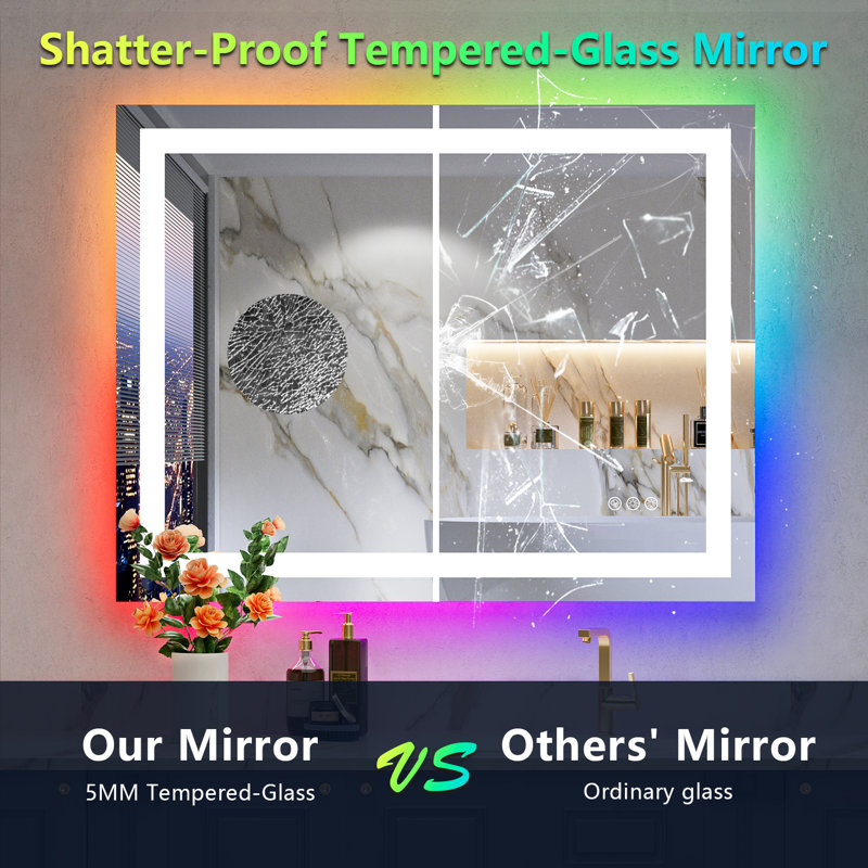 Miroir de salle de bain Lunara, 28 po x 36 po, Rectangulaire