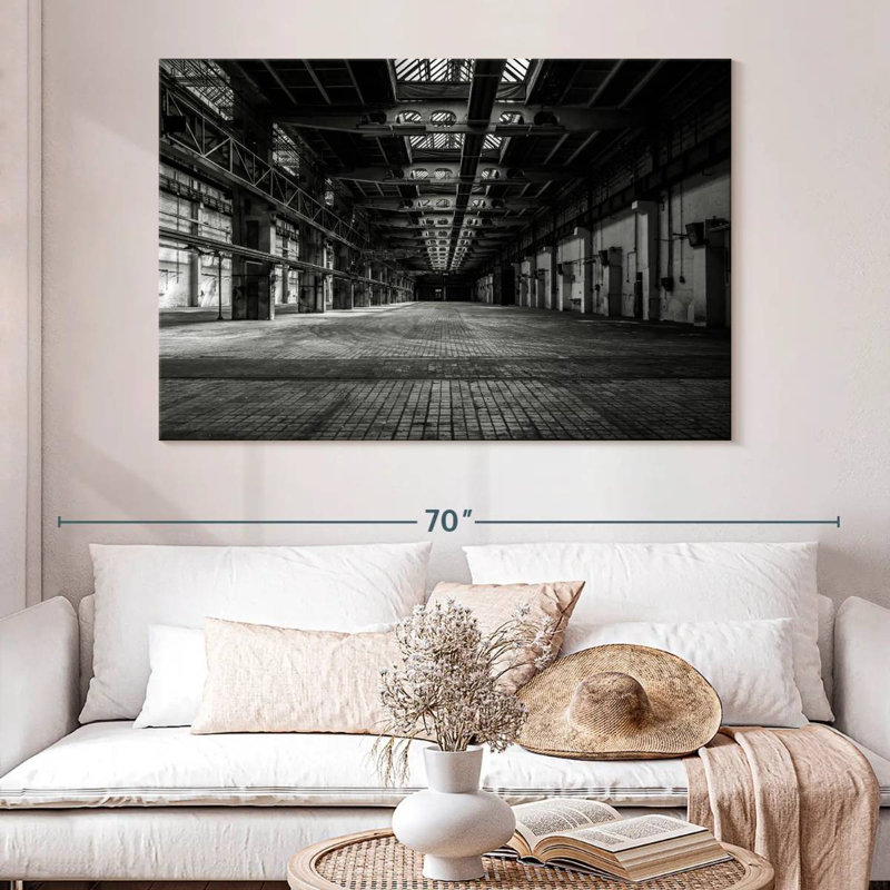 Lilie Monochrome Abandoned Factory, 34" H x 51" W