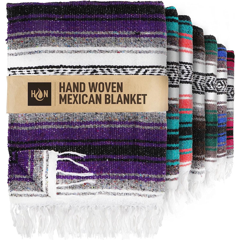 Hand Woven Heated Blanket, Purple