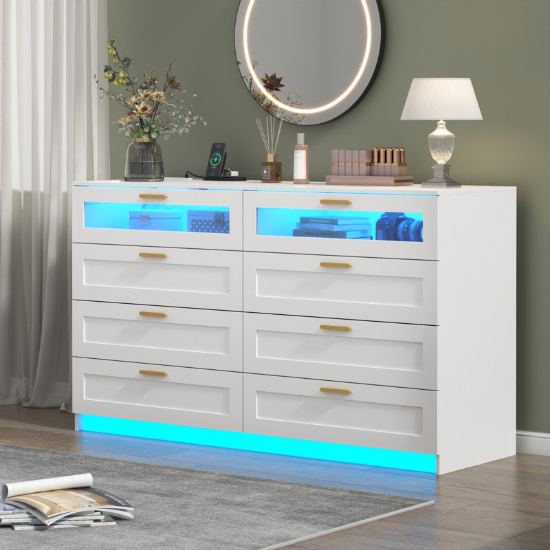 Jasahn 47.24'' W 8 - Drawer Dresser, White