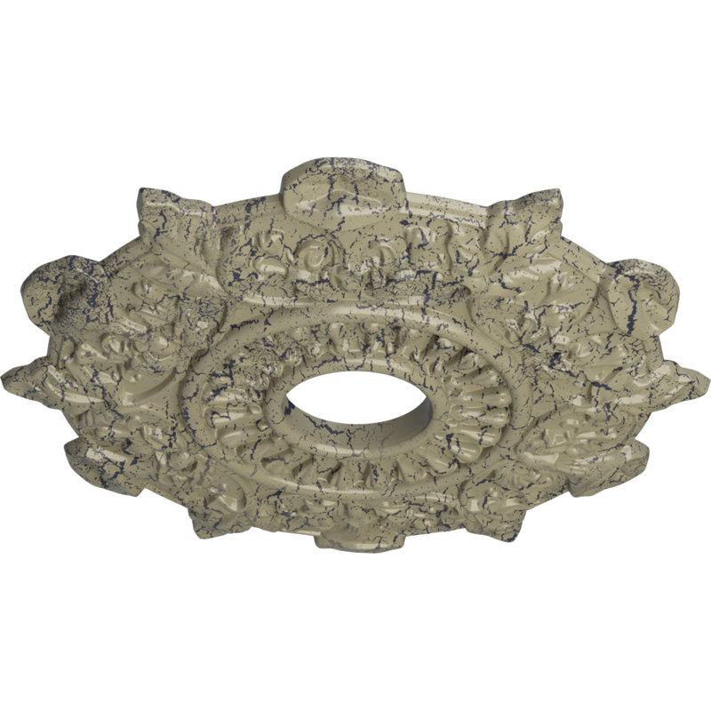 Médaillon de plafond H 17,5 po x l 17,5 po Preston, Pierre de château craquelé