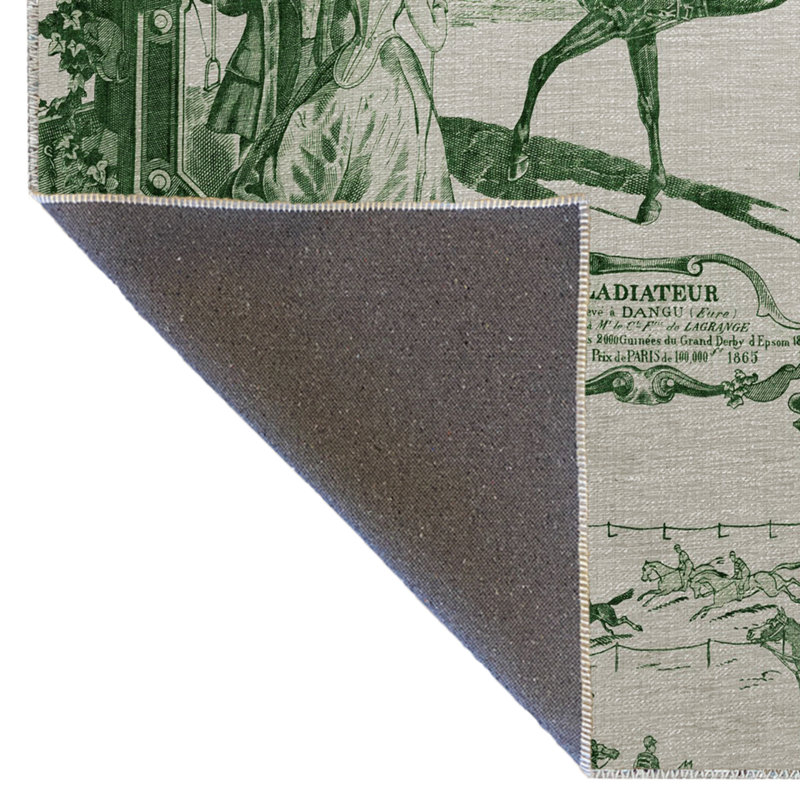 Tapis décoratif moderne à motif de cheval vert et vert, Rectangle 4 pi 8 po x 6 pi 7 po
