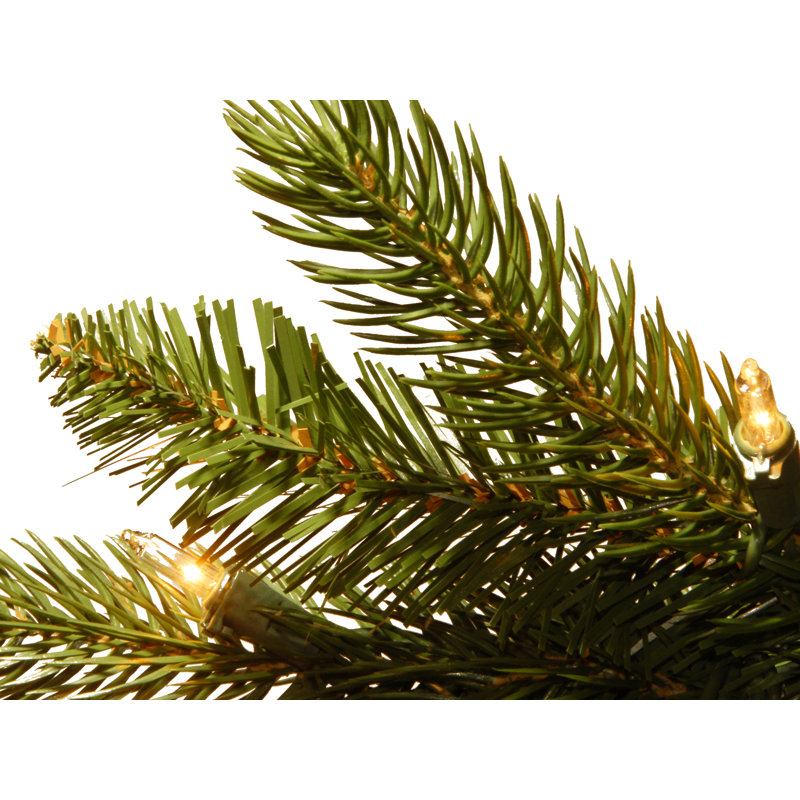 Slender Green Realistic Artificial Fir Christmas Tree with Incandescent Steady/Constant Lights, 6.5'