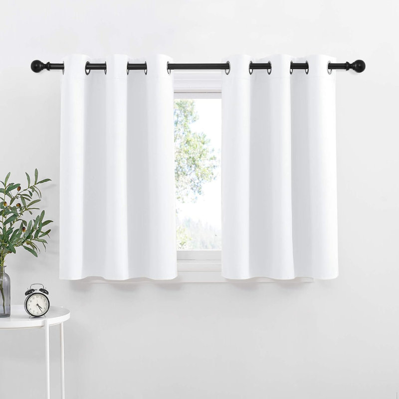 Cantonnières occultantes pour rideaux, rideaux isolants à œillets rustiques de style campagnard pour cuisine / salle de bain / sous-sol, 2 panneaux.