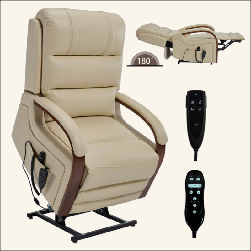 Fauteuil inclinable Power Leatheraire Lift, Beige