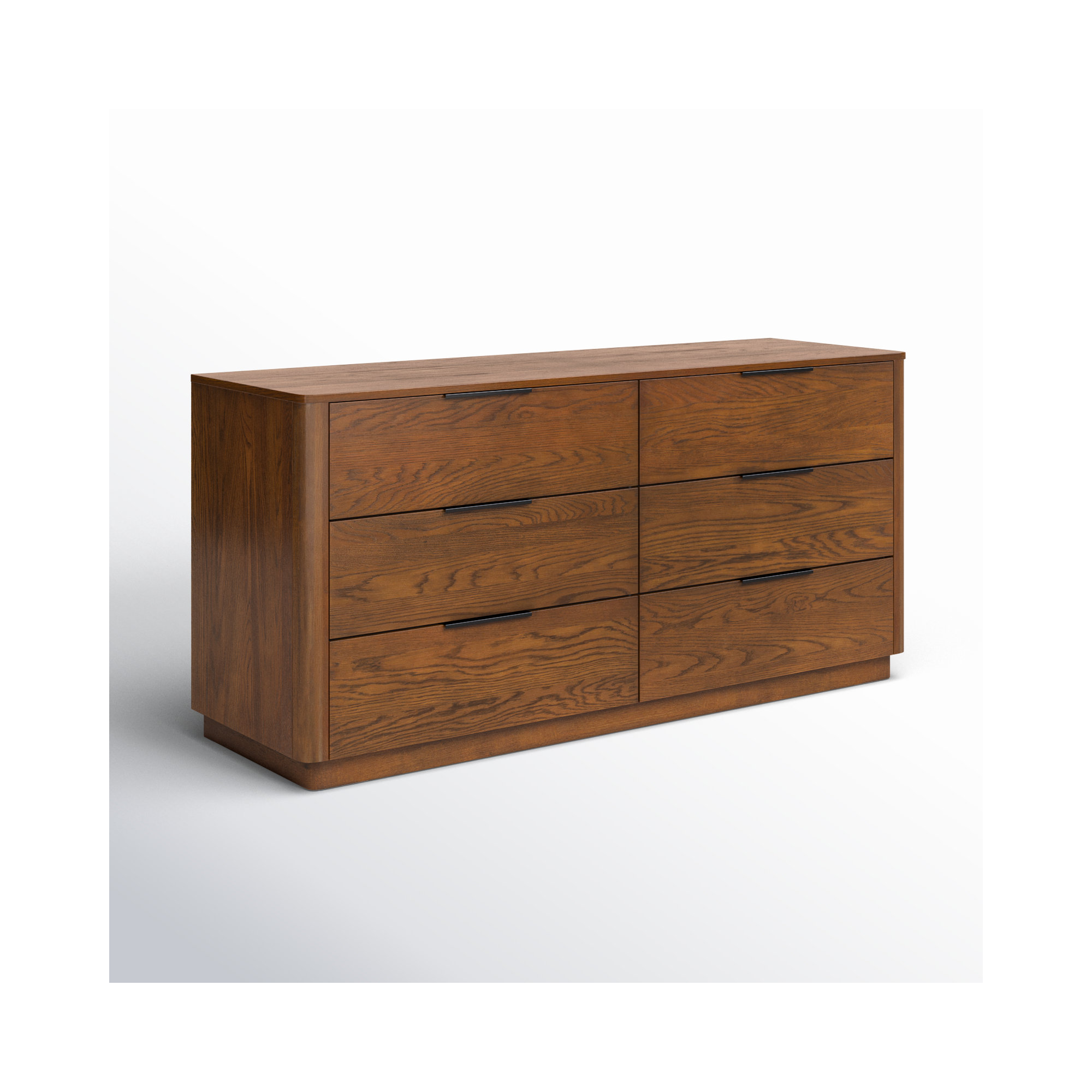 Tahani 6 - Drawer Double Dresser, Medium Oak/Black