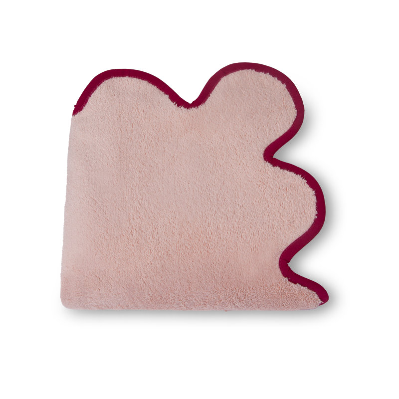 Scalloped Hand Towel, Pink, Bath Towel