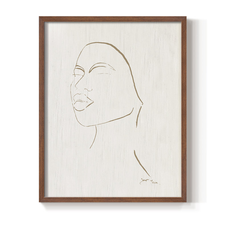 Portrait S Croquis II, reproduction encadrée - bois massif, H 14 po x l 11 po, Brun