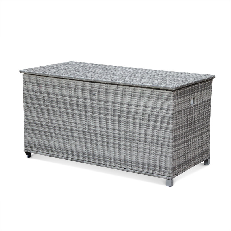WFX Utility 162cm W 788L Wicker Deck Box, Light Grey