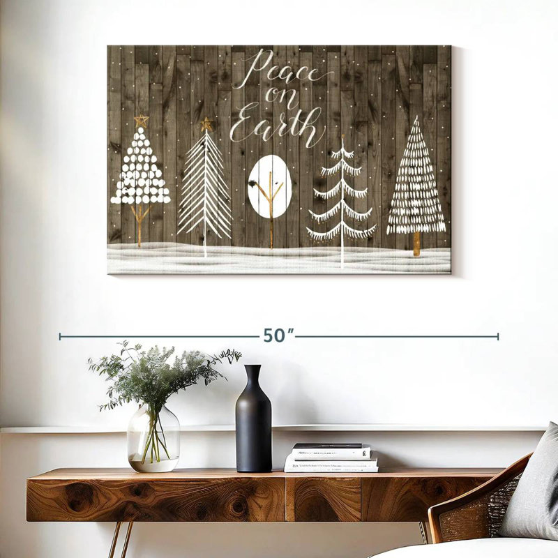 Lelend Wooded White Christmas Collection A, H 26 po x l 39 po