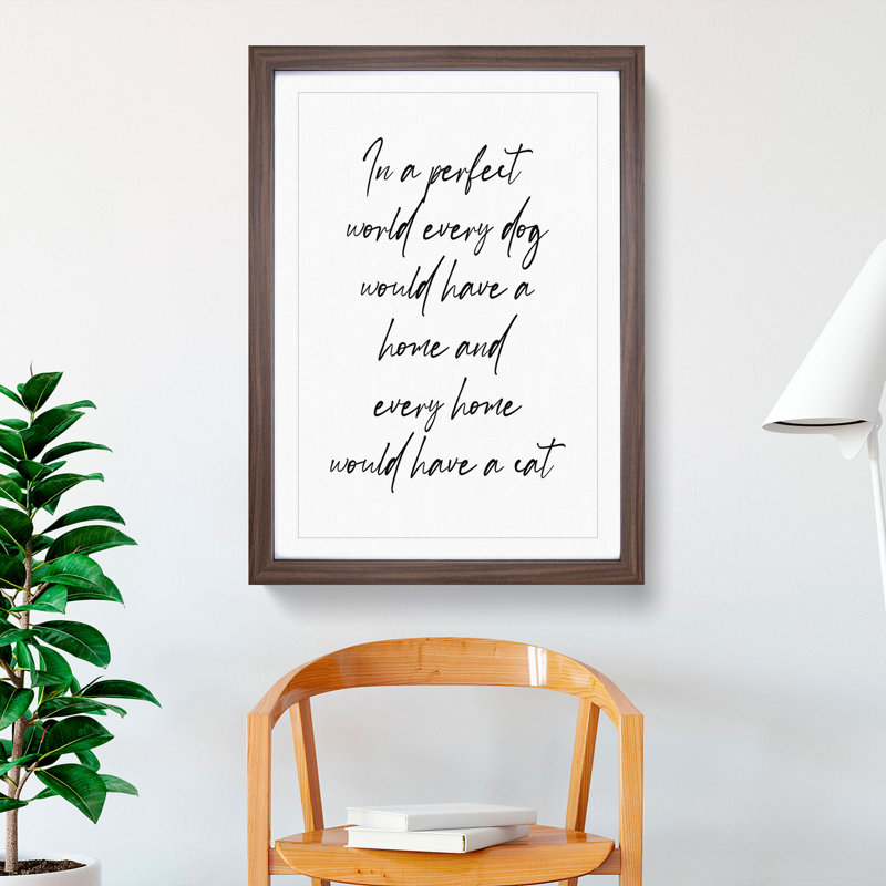 Dog - Picture Frame Typography, 90cm H x 65cm W x 2cm D, Walnut