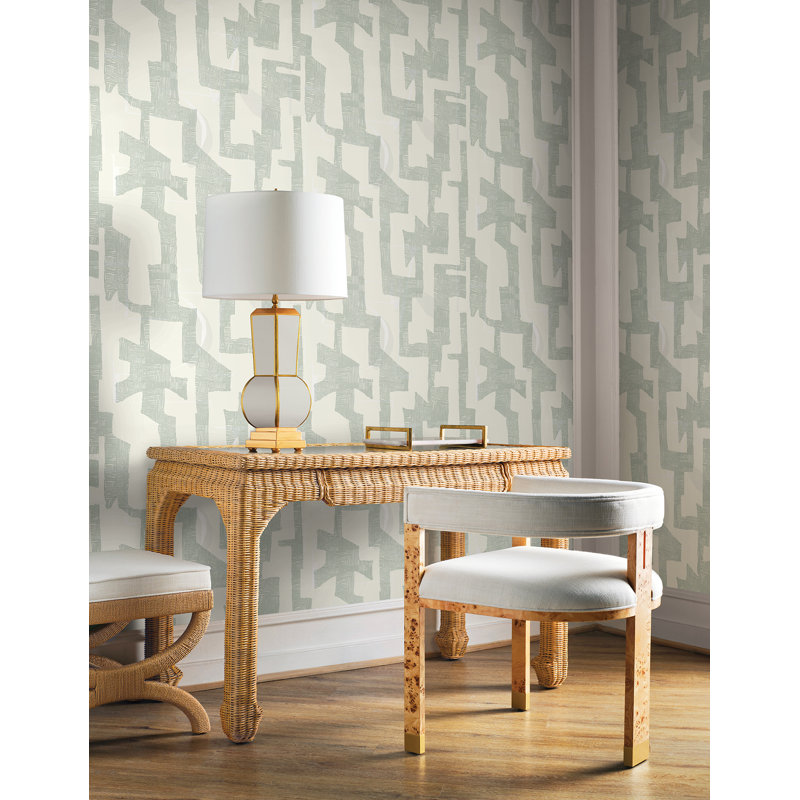 Papier peint tribal moderne, 20 pi x 27 pi, Vert