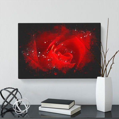 Red Rose Flower Vol.8 - Wrapped Canvas