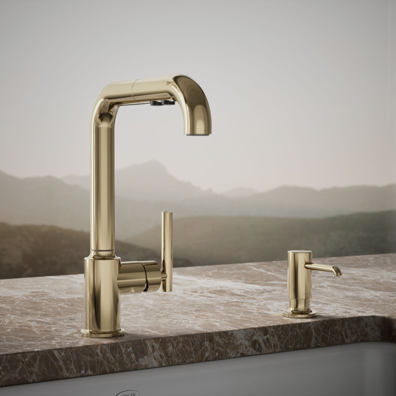 Purist Soap/Lotion Dispenser, Vibrant French Gold