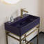 Lofi 24" Freestanding Bathroom Vanity Set with Ceramic Sink, Rectangular Ceramic Console Sink without Faucet, Open Stainless Steel Legs, Storage Shelves-1969858504-1969858505