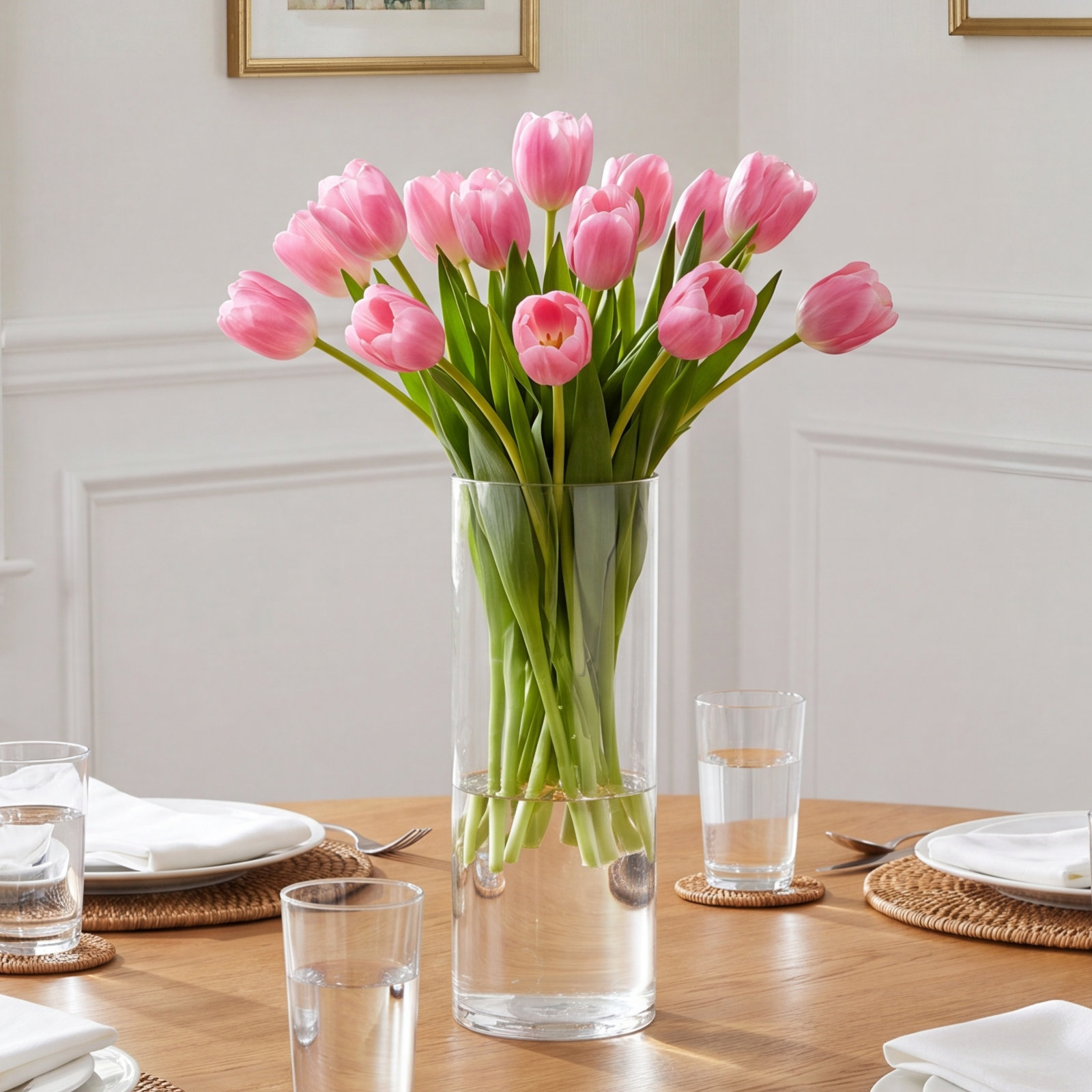 Glass Table Vase, 19.55" H x 5.9" W x 5.9" D