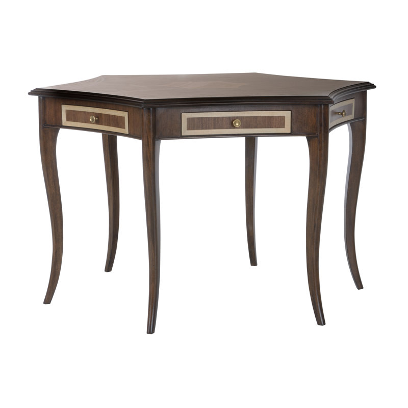 Game 46" 6 - Player Walnut Foldable Poker Table and with Drawers Included
